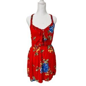 ❤️🌺 Abercrombie & Fitch Red Floral Dress - Size M - Flirty Summer ✨